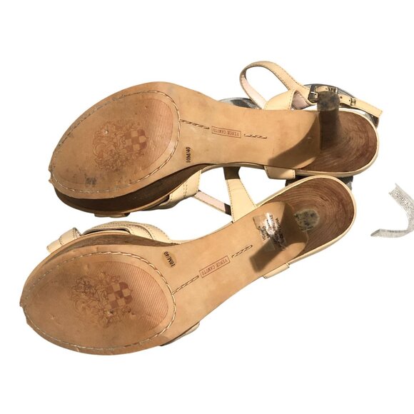 Vince Camuto Paden Platform Sandals Strappy Open Toe Leather Beige 10 - Picture 7 of 11